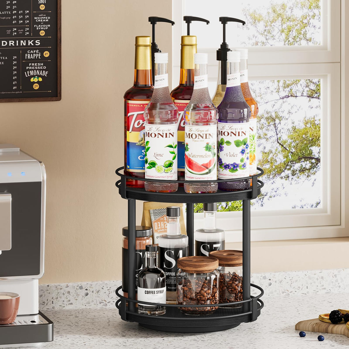 Snughome compact counter or cabinet organizer fits tight spaces.