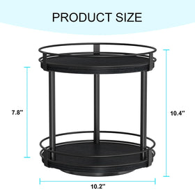 Snughome lazy Susan two-tier wood design provides ample cabinet storage.