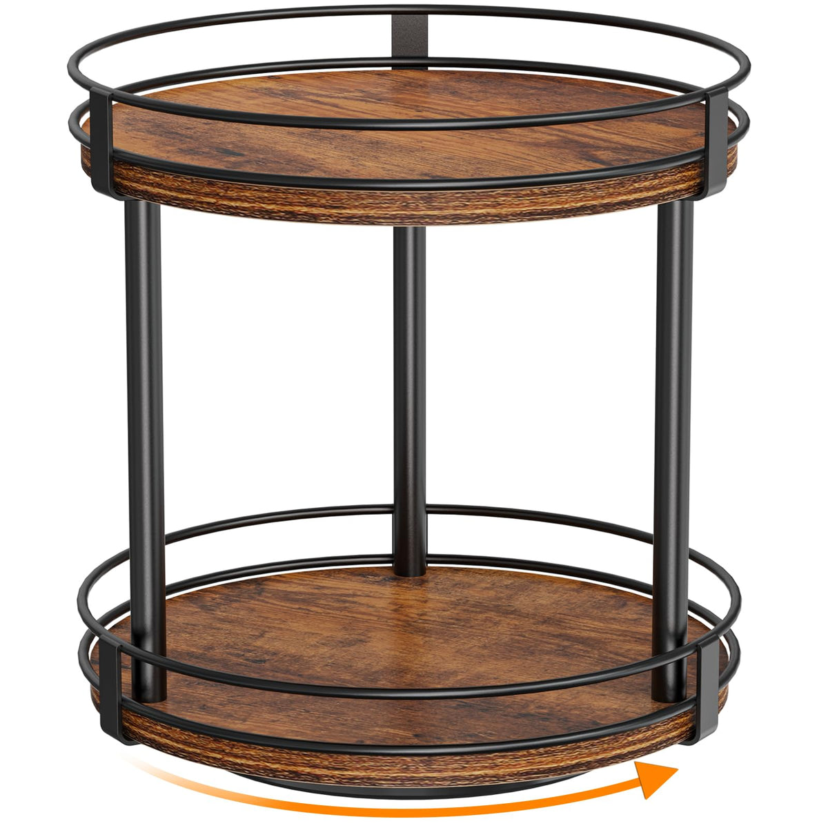 Snughome rotating spice rack front view with smooth 360° rotation for easy access.