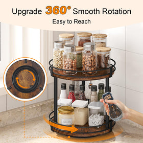 Snughome rotating spice rack top view showing circular layout and ample space.