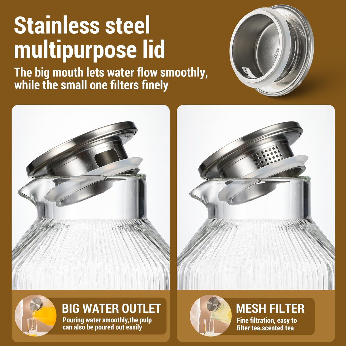 Snuvid 1-gallon pitcher ideal for serving 12-16 guests