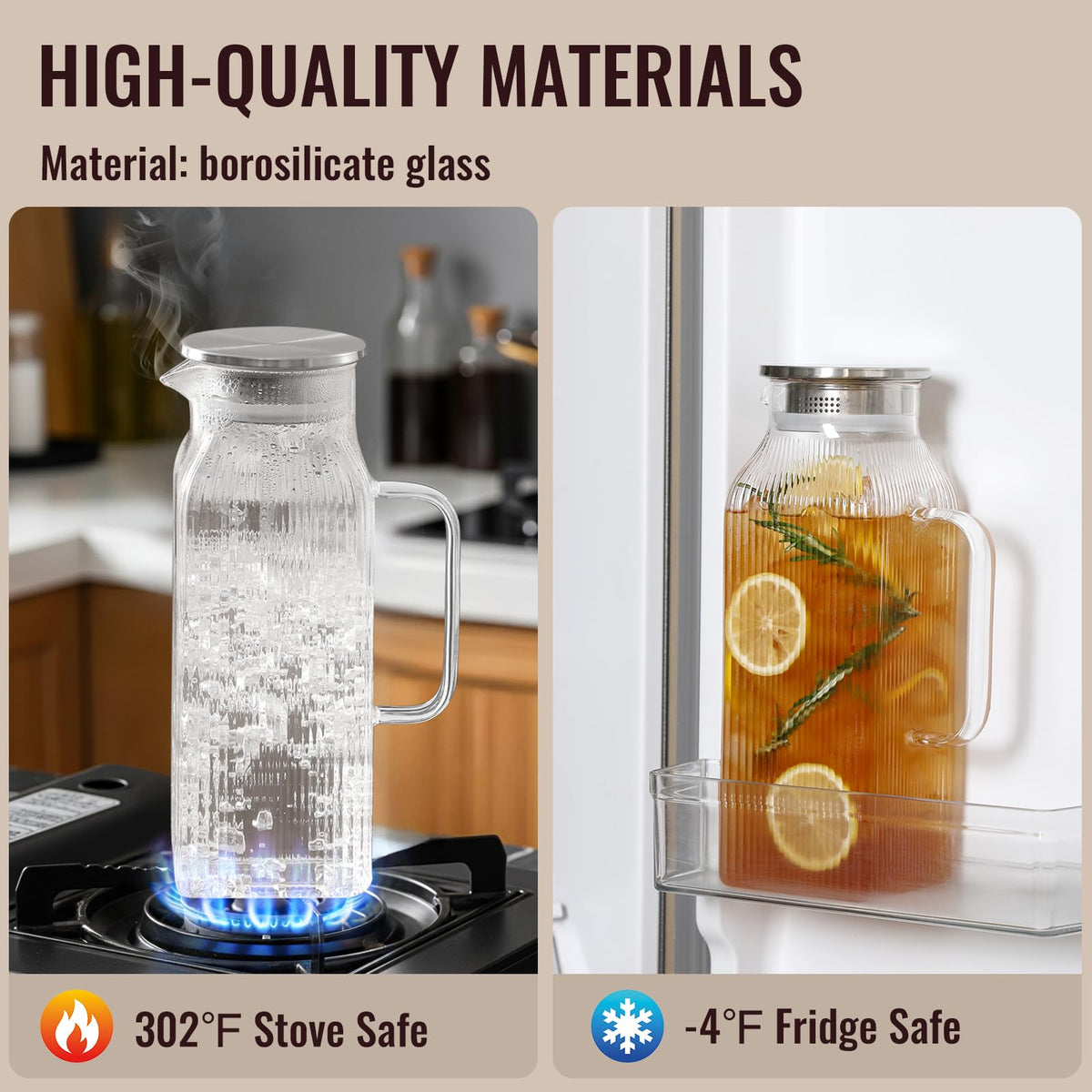 Snuvid 68oz capacity pitcher ready for iced tea gatherings.