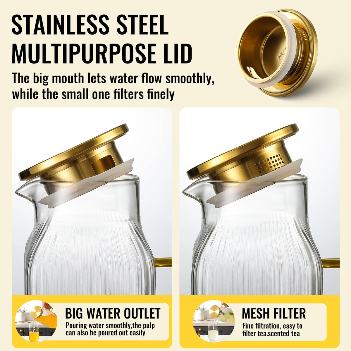 Snuvid 68 oz capacity serves 6–8 guests.