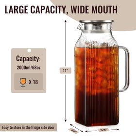 Snuvid borosilicate glass pitcher showcases crystal clarity for beverages.