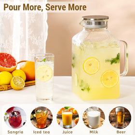 Snuvid borosilicate glass pitcher offers clarity and temperature resilience for hot or cold drinks.