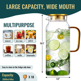 Snuvid borosilicate glass pitcher resists temperature changes while remaining crystal clear.
