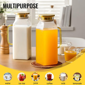 Snuvid borosilicate glass pitcher is clear and durable for temperature versatility.