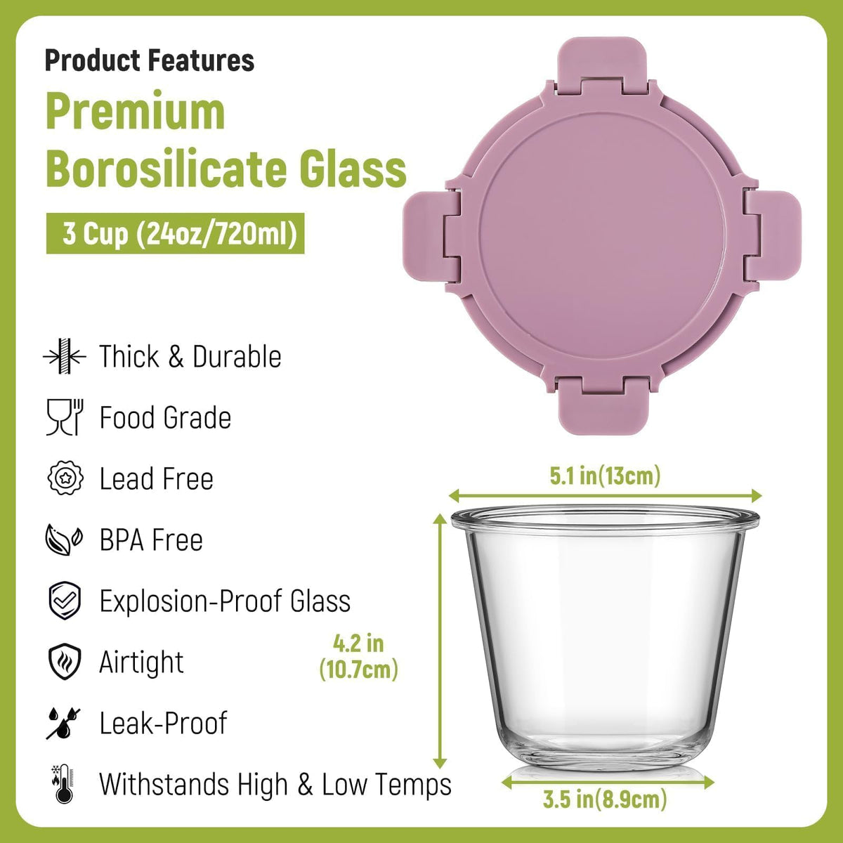 Snuvid BPA-free, food-safe jars ensure safe food storage.