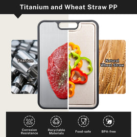 Snuvid cutting board wheat straw side ideal for fruits and vegetables, easy to wipe clean.