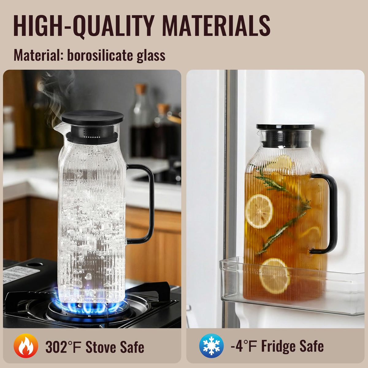 Snuvid dual-pour lid enables tea straining and smooth refills.