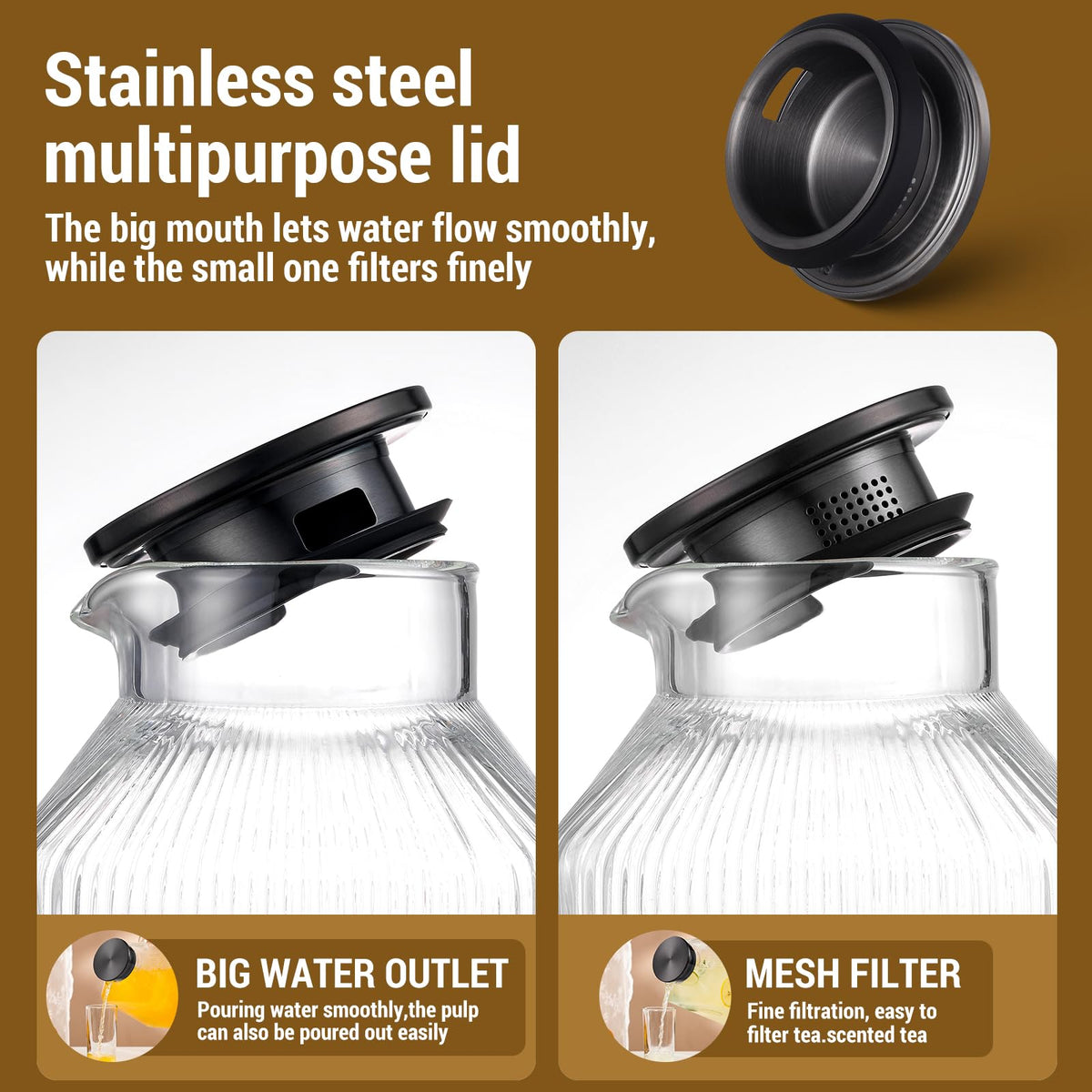 Snuvid fridge-ready pitcher ideal for iced tea and juice