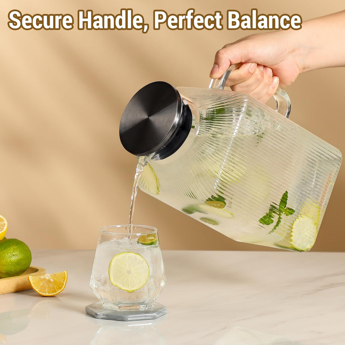 Snuvid glass pitcher suitable for batch-brewed coffee or tea