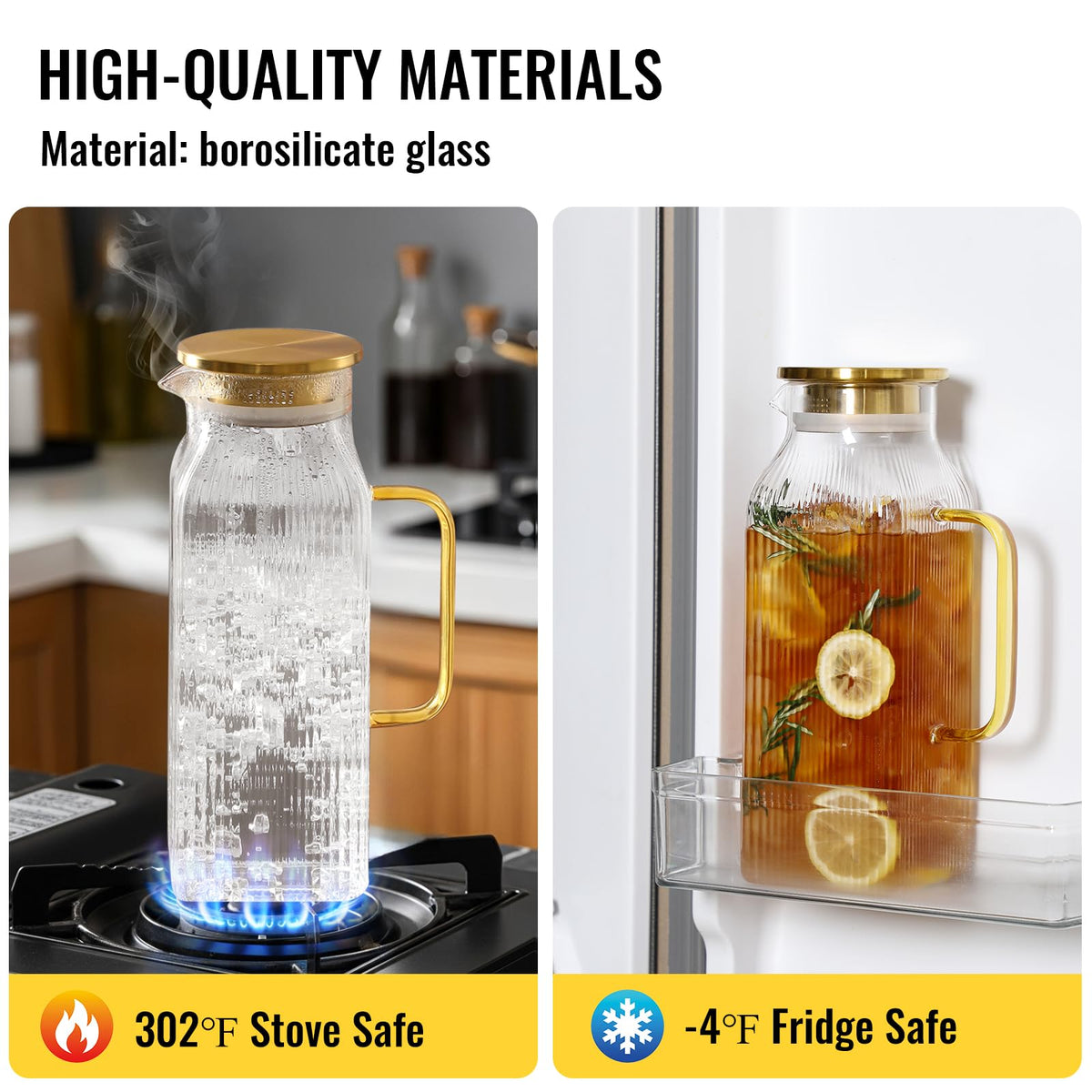 Snuvid kitchen-ready glass pitcher elevates home dining and cafés.