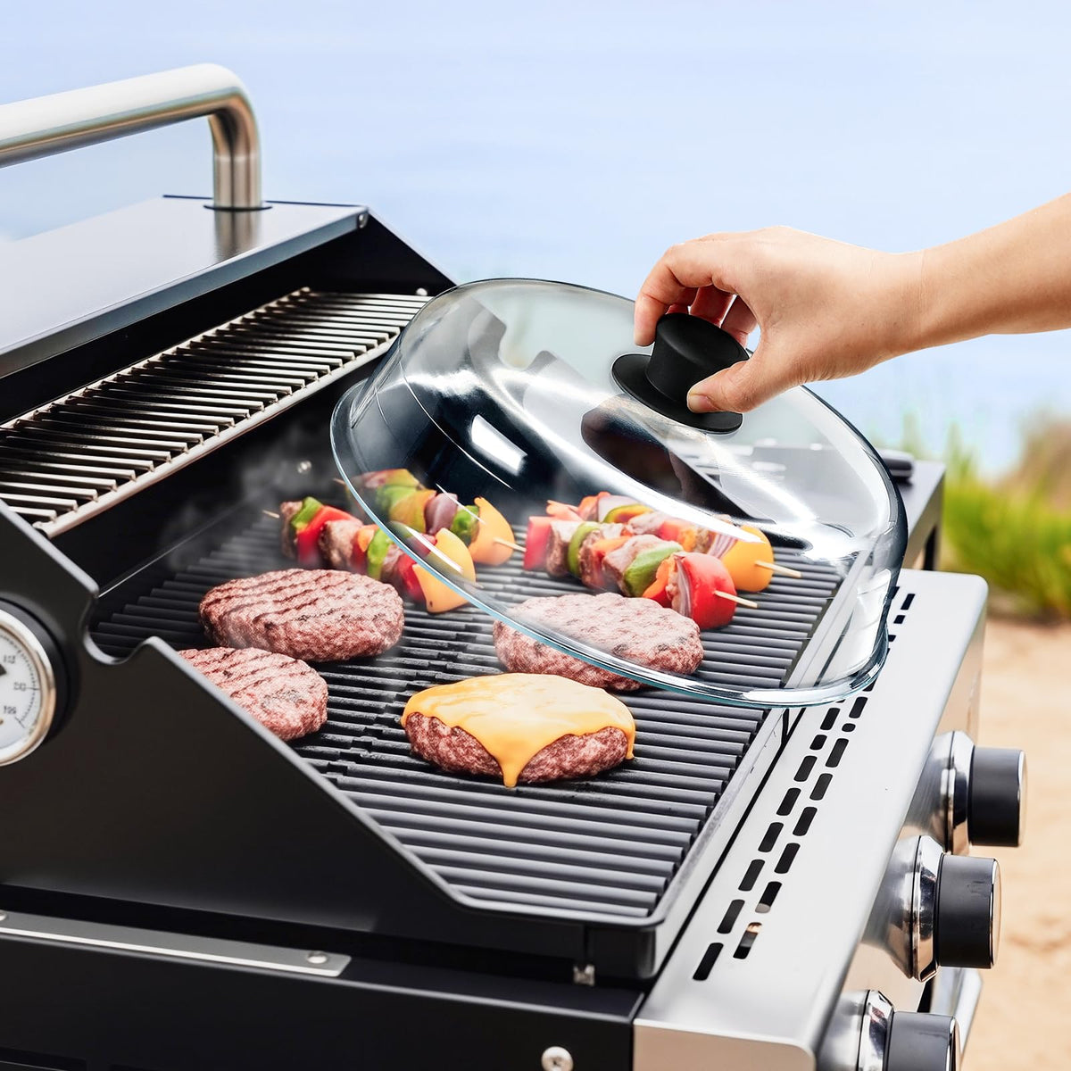 Snuvid multiuse splatter guard and mat boost kitchen convenience.