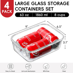 Snuvid oven-safe and microwave-safe glass meal prep container for reheating.