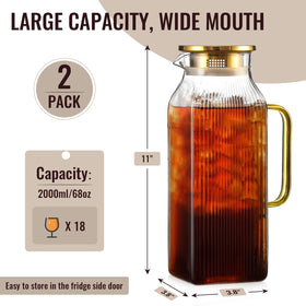 Snuvid borosilicate glass pitcher showing high clarity for beverage presentation.