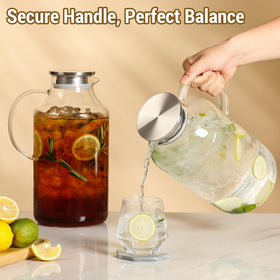 Snuvid pitcher stored in a fridge, space-saving design for daily hydration.