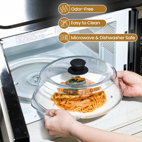 Snuvid serving dome protects food and elevates table presentation.