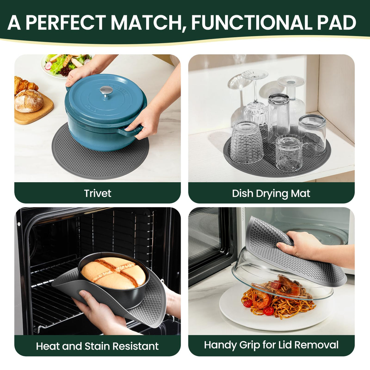 Snuvid vent holes enable safe steam release and even heating.