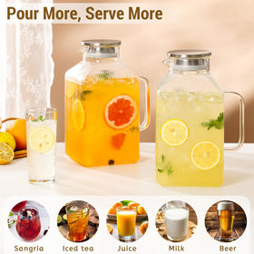 Snuvid thickened borosilicate glass pitcher resists heat and cold