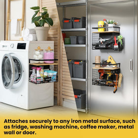 Snuvid Wider Shelf Basket adapts to multiple spaces for pantry organization.