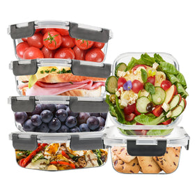 SOACOAKO glass meal prep containers front view for daily lunches