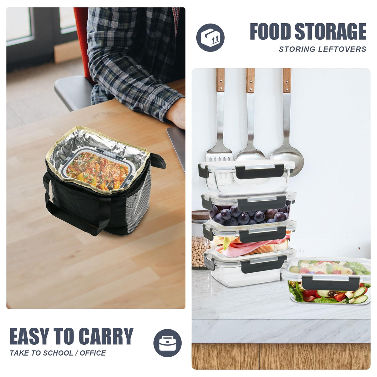SOACOAKO containers safe for microwave and oven heating without lids