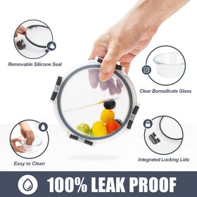 SOACOAKO borosilicate glass withstands reheating in microwave or oven for flexible meal prep.