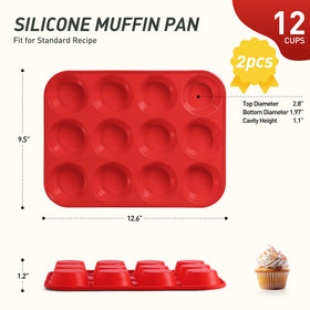 Socisen 12-cup regular-size muffin pan layout for batch baking.