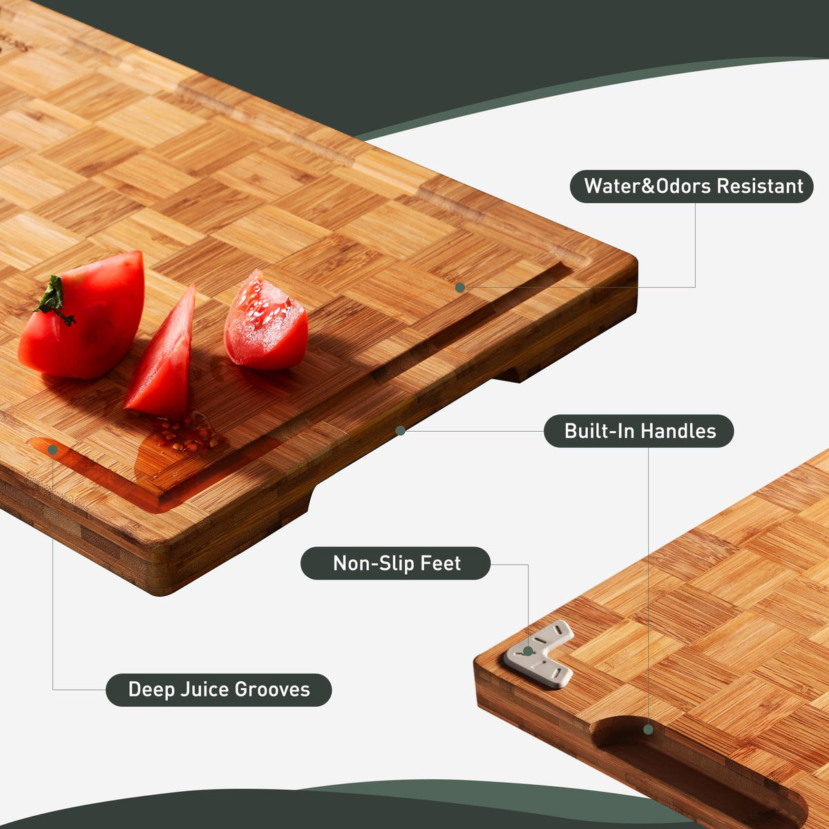 Socisen natural bamboo grain adds elegant kitchen style