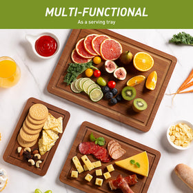 Socisen bamboo cutting board with rounded edges protecting knives