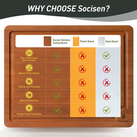 Socisen thick surface supports heavy chopping without warping.