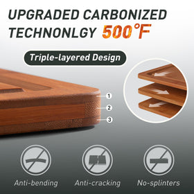 Socisen board with built-in handles for easy transport around the kitchen.
