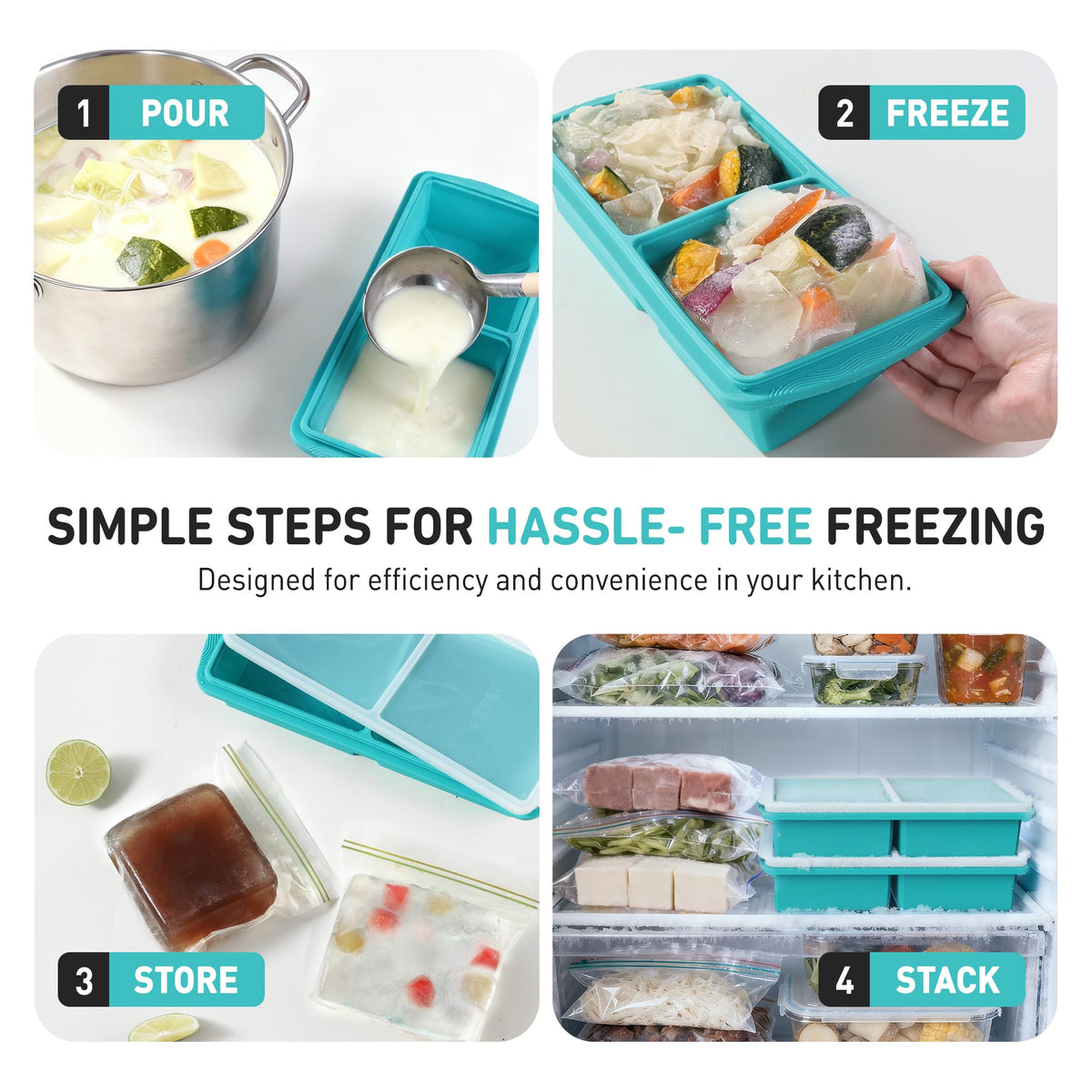 Socisen BPA-free odorless silicone keeps storage safe and reusable.