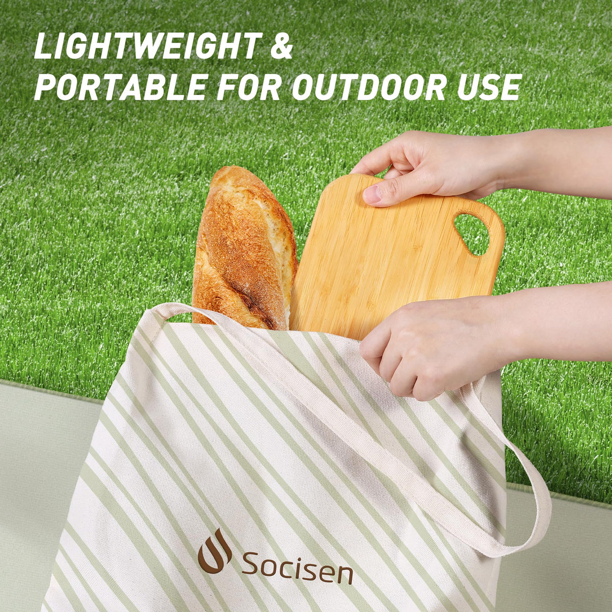 Socisen eco-friendly bamboo material supporting sustainable kitchen prep.