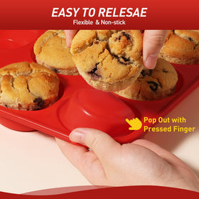 Socisen food-grade silicone muffin tray safe for oven and fridge.
