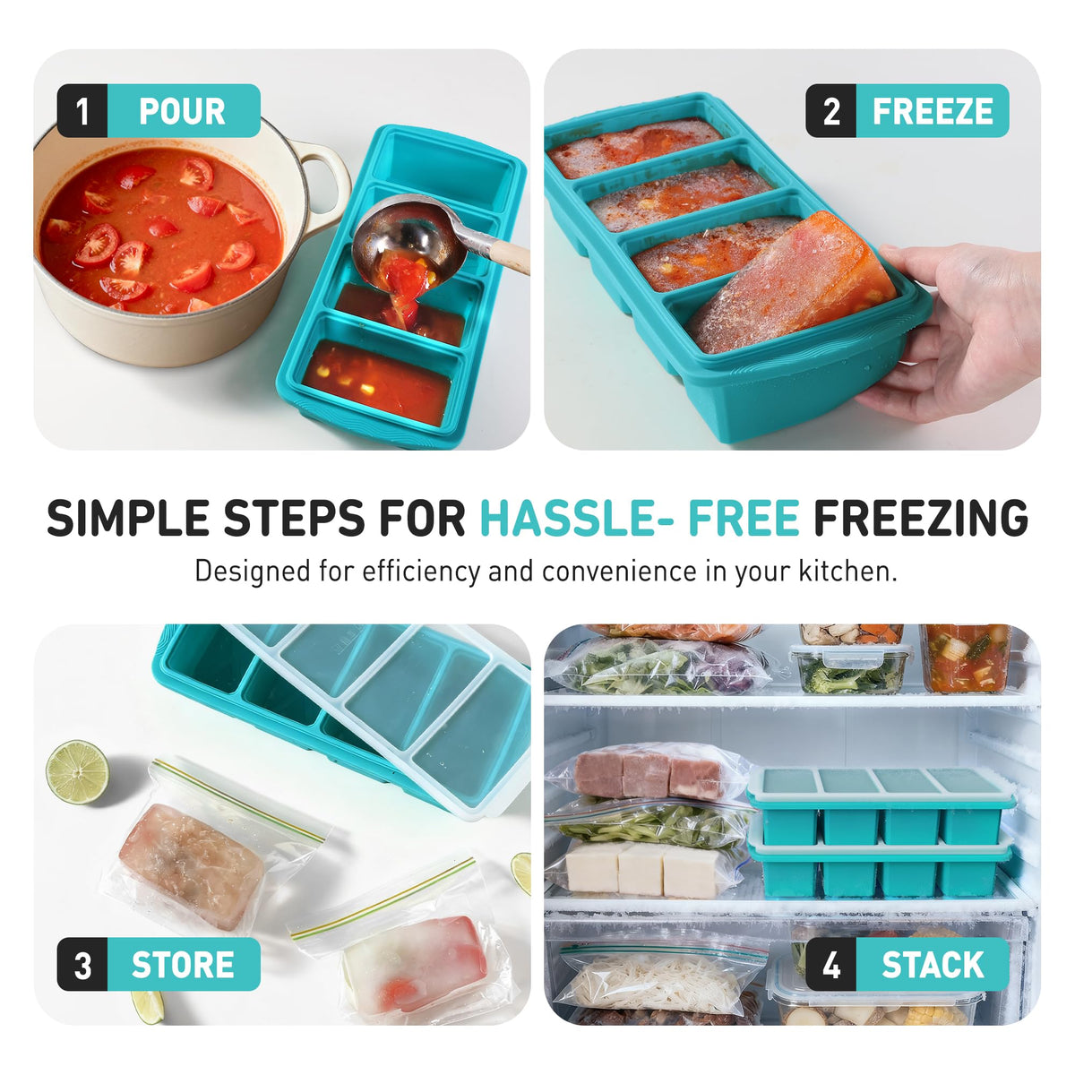 Socisen anti-slip handles help lift and stack trays securely