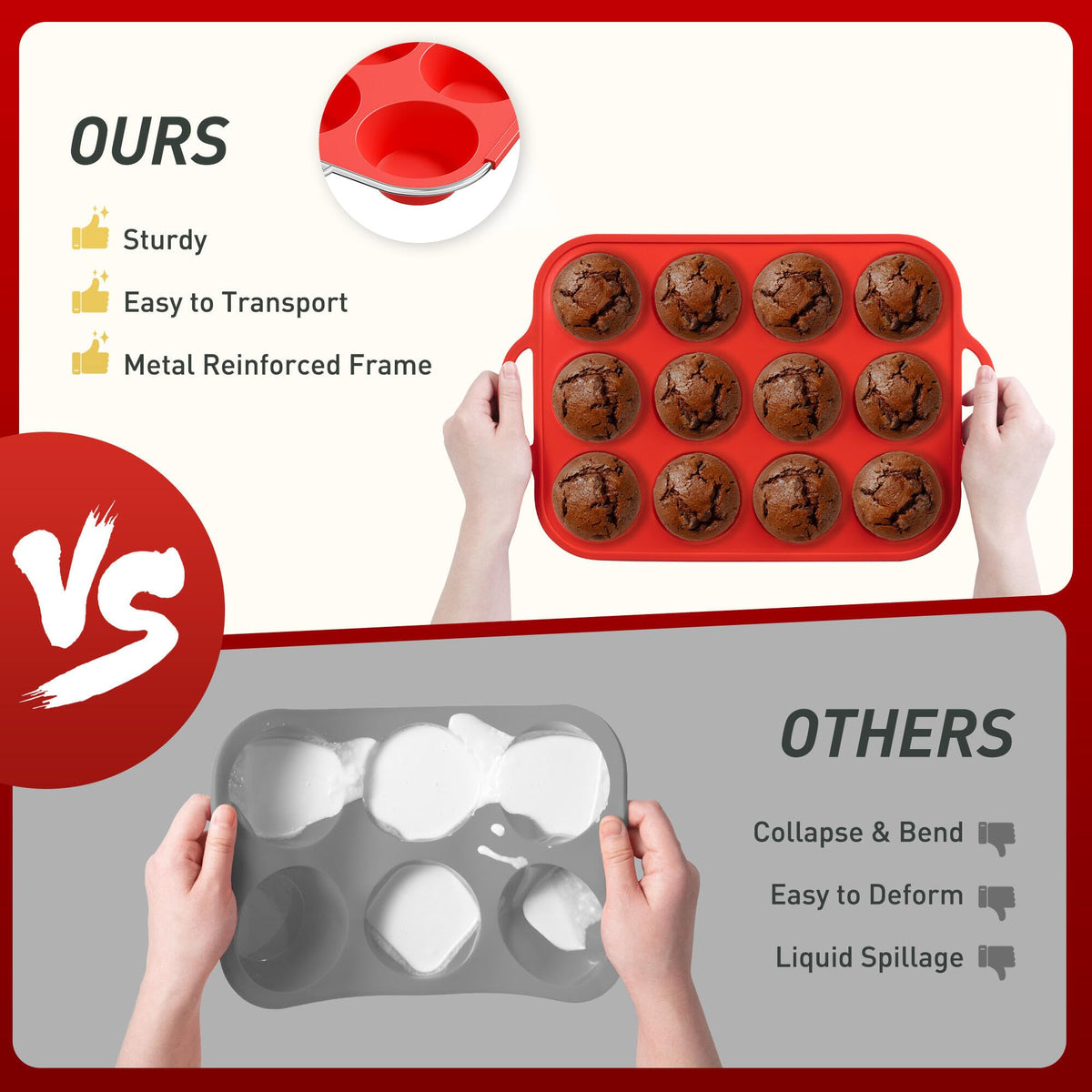 Socisen ergonomic side handles facilitate safe, easy transfer from oven