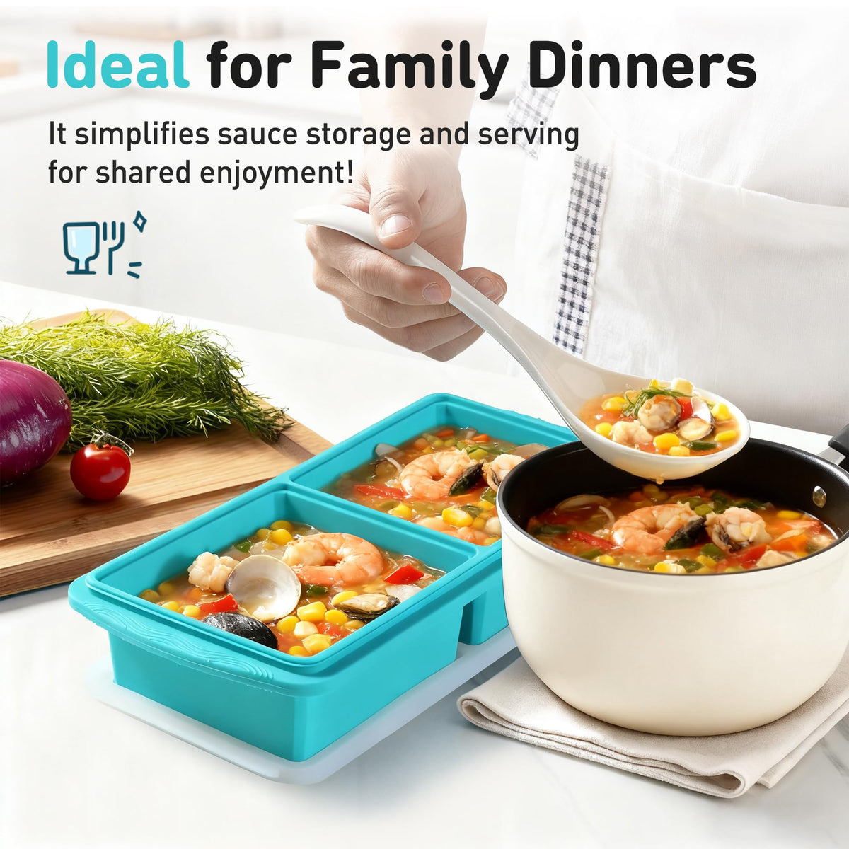 Socisen stackable freezer tray helps organize leftovers.