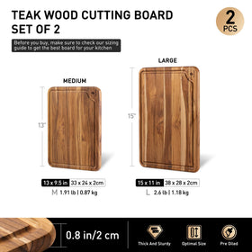 Socisen teak cutting board over-sink ready design for efficient cleanup.