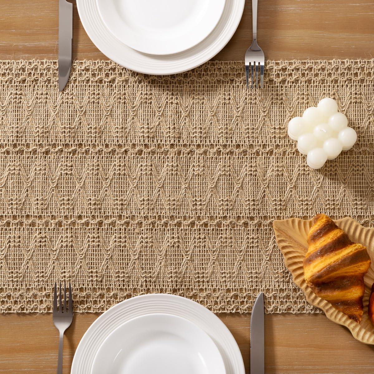 Socomi coffee table runner 12x108 in exhibits elongated centerpiece potential.