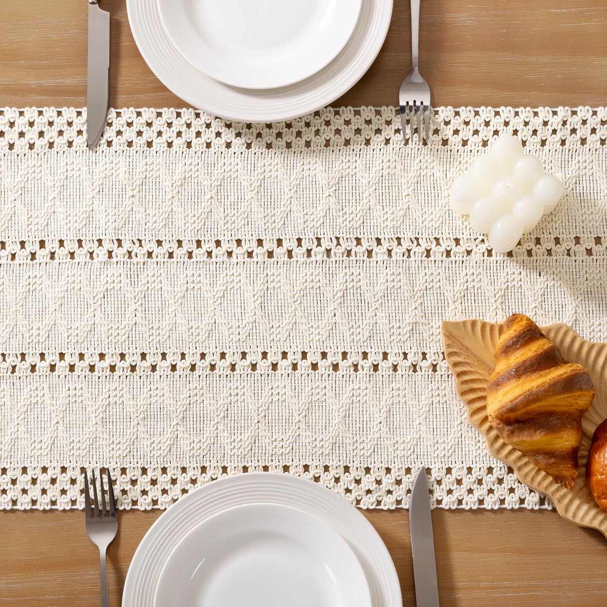 Socomi dresser scarf lightweight linen blend for decorative layering.