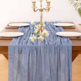 Socomi boho cheesecloth runner enhances party or birthday table setting