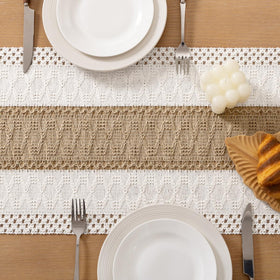 Socomi farmhouse dining table runner adds natural cotton-linen charm to everyday meals