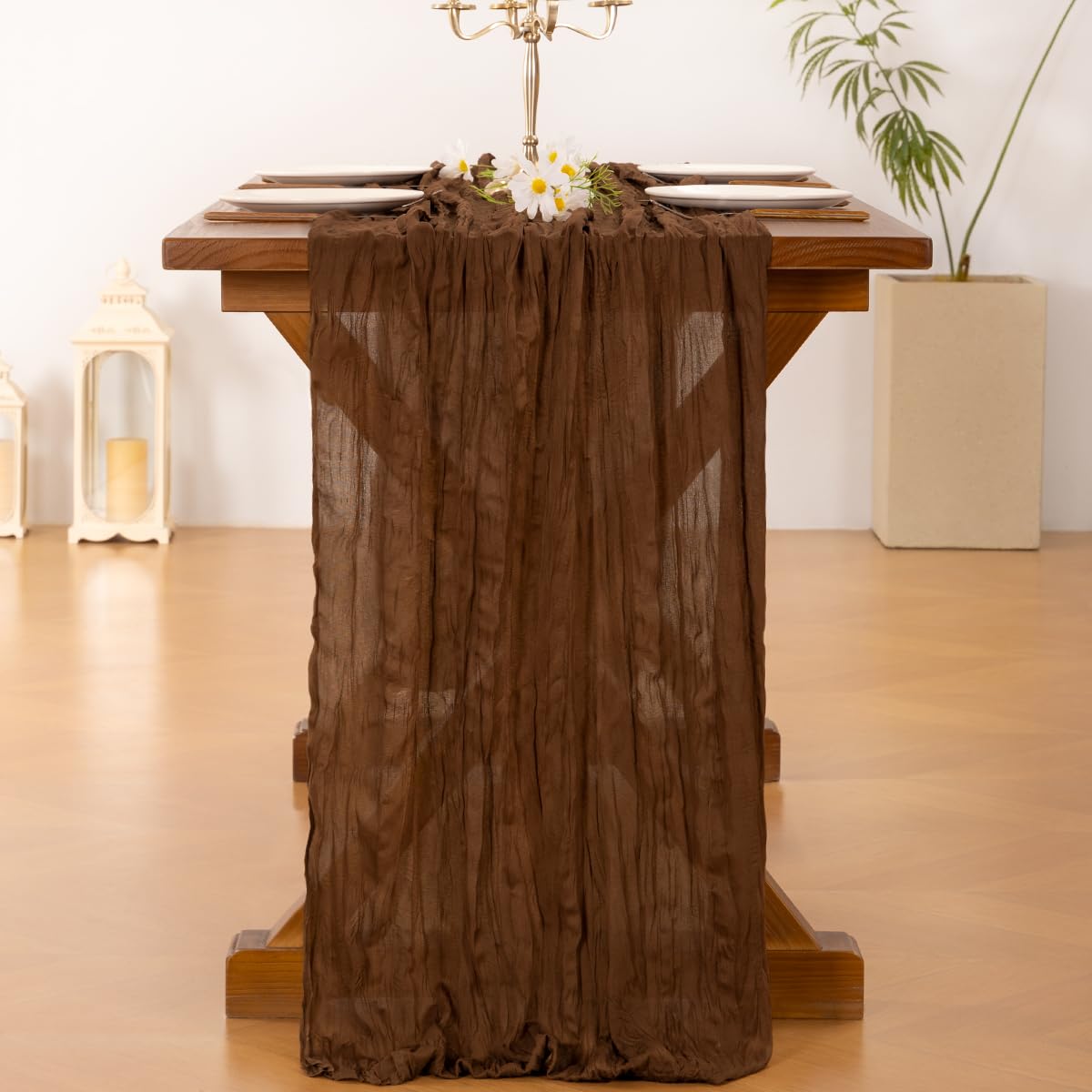 Socomi hand-dyed cheesecloth with stitched edges for durable elegance