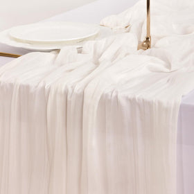 Socomi home decor scene using ivory cheesecloth runner for seasonal gatherings