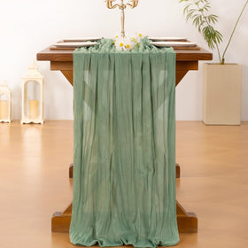 Socomi cheesecloth runner at a baby shower table with airy texture.