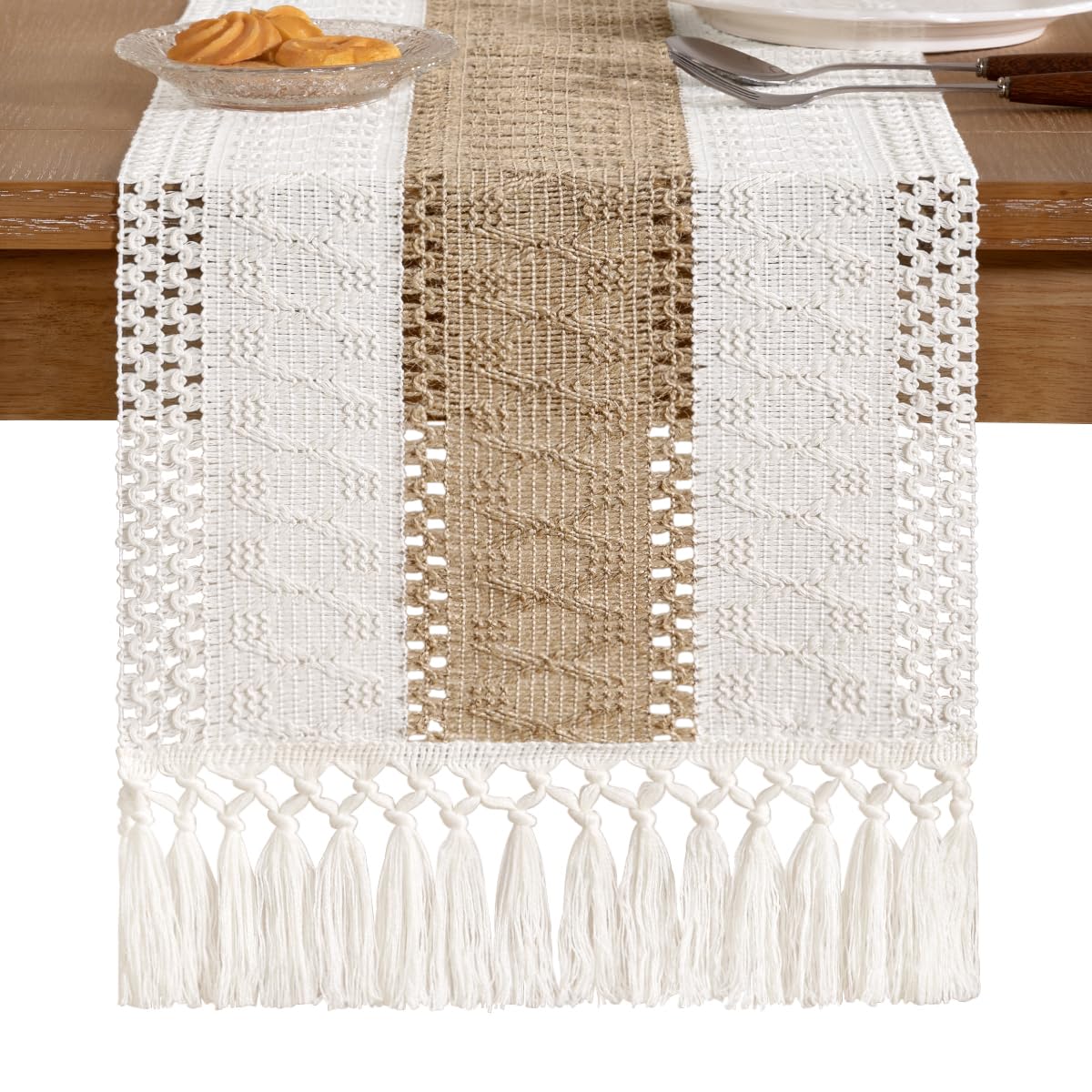 Socomi woven cotton-linen table runner elevates dresser or side table styling
