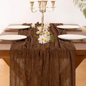 Socomi cheesecloth runner showcases wrinkled texture for a relaxed vibe