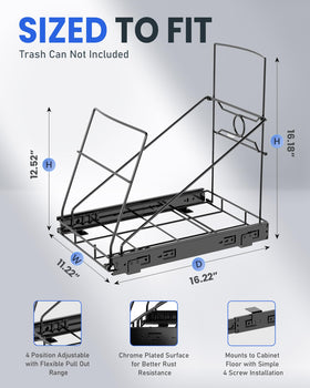 SOCONT adjustable frame fits 7-11 gallon cans for flexible waste setup.
